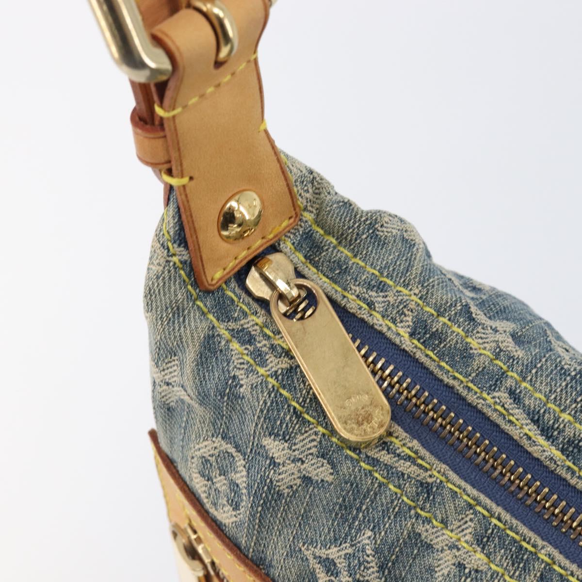 LOUIS VUITTON Monogram Denim Buggy PM Shoulder Bag Blue M95049 LV Auth 202125V