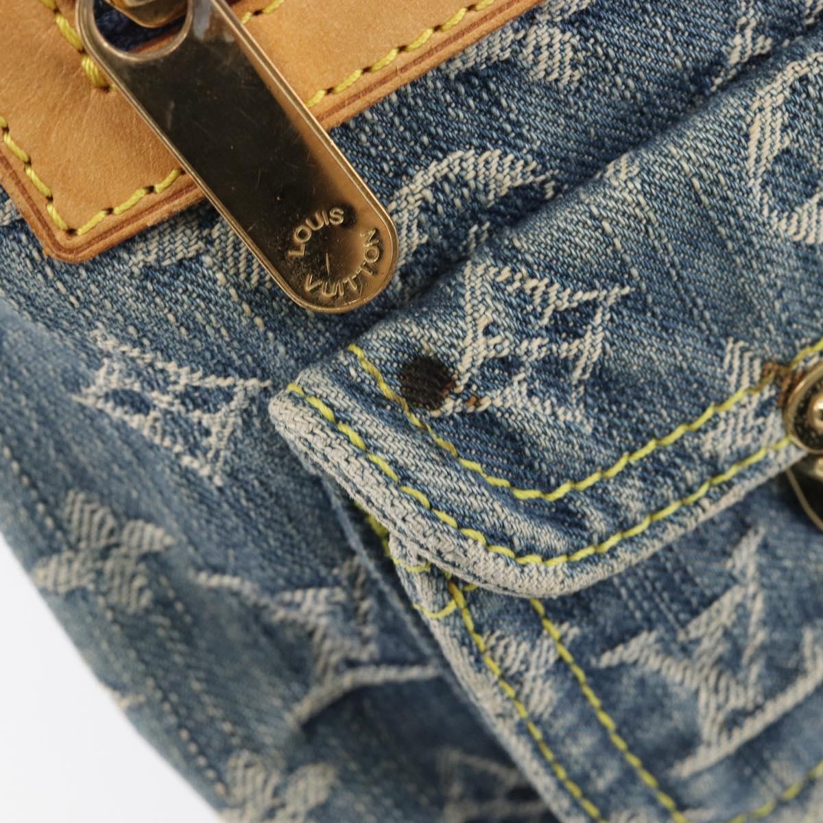 LOUIS VUITTON Monogram Denim Buggy PM Shoulder Bag Blue M95049 LV Auth 202125V