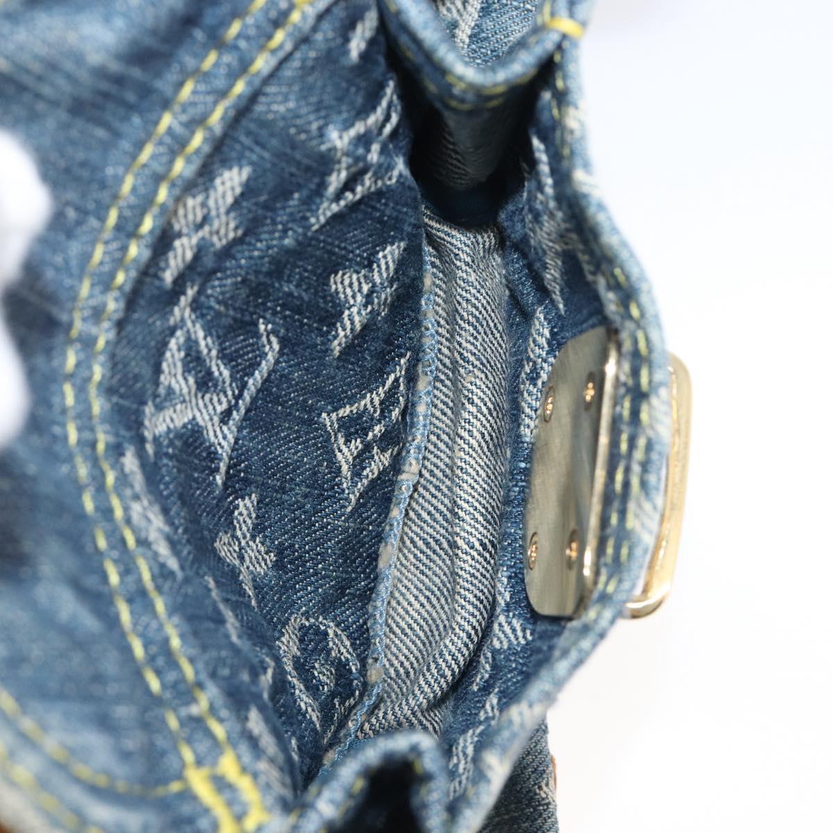 LOUIS VUITTON Monogram Denim Buggy PM Shoulder Bag Blue M95049 LV Auth 202125V