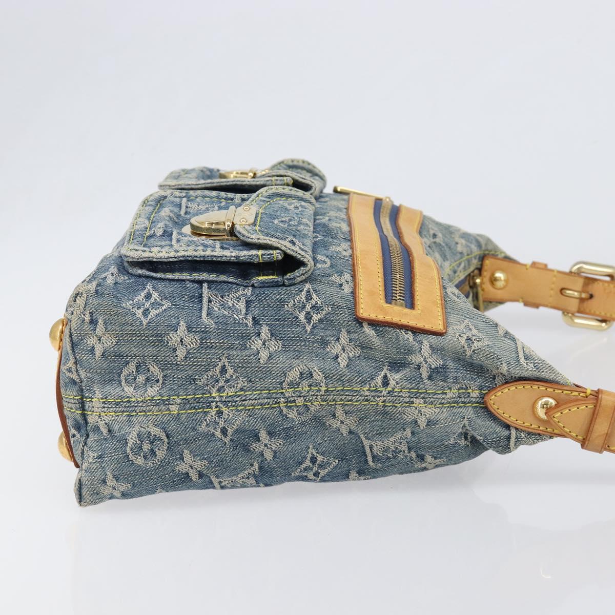 LOUIS VUITTON Monogram Denim Buggy PM Shoulder Bag Blue M95049 LV Auth 202125V