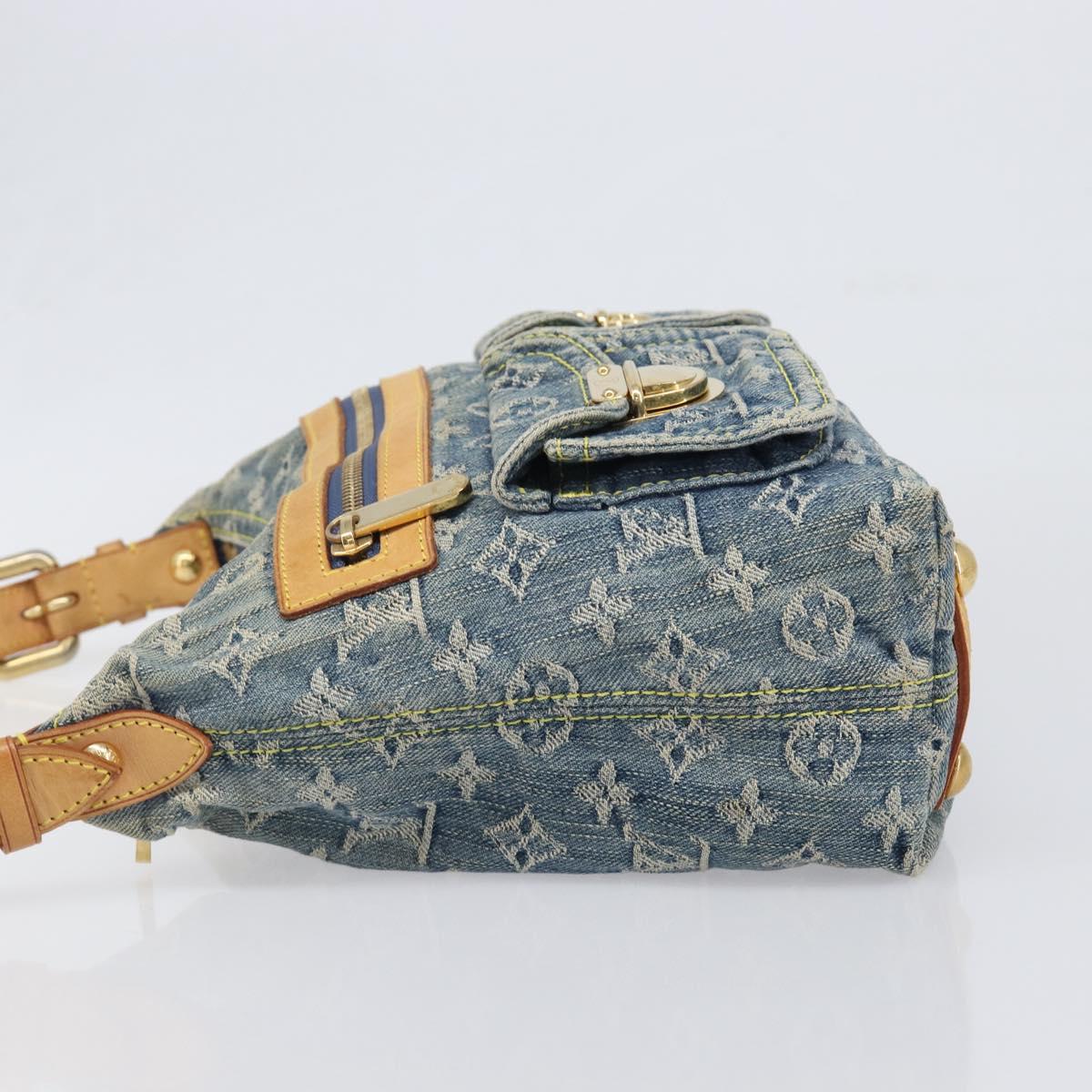 LOUIS VUITTON Monogram Denim Buggy PM Shoulder Bag Blue M95049 LV Auth 202125V