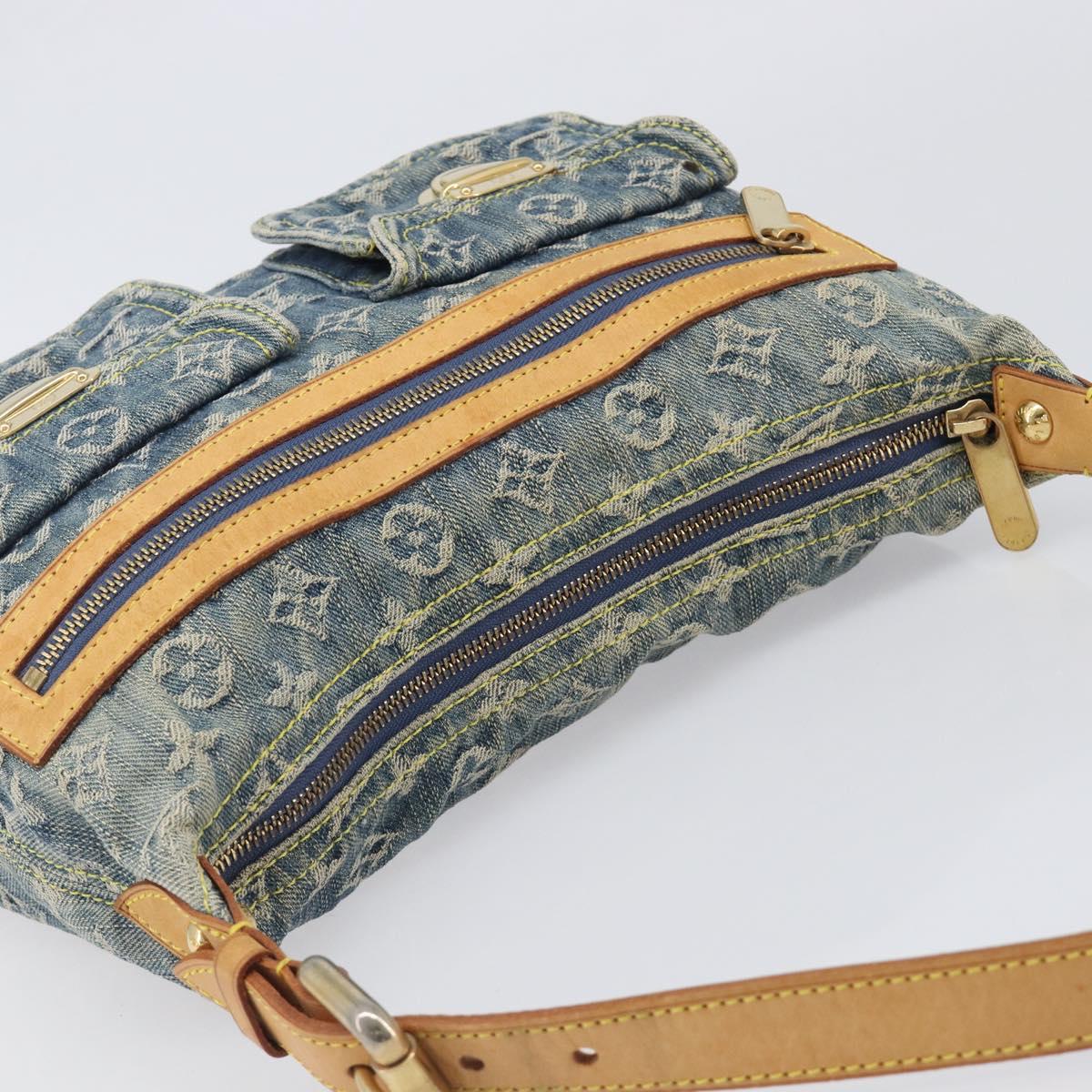LOUIS VUITTON Monogram Denim Buggy PM Shoulder Bag Blue M95049 LV Auth 202125V
