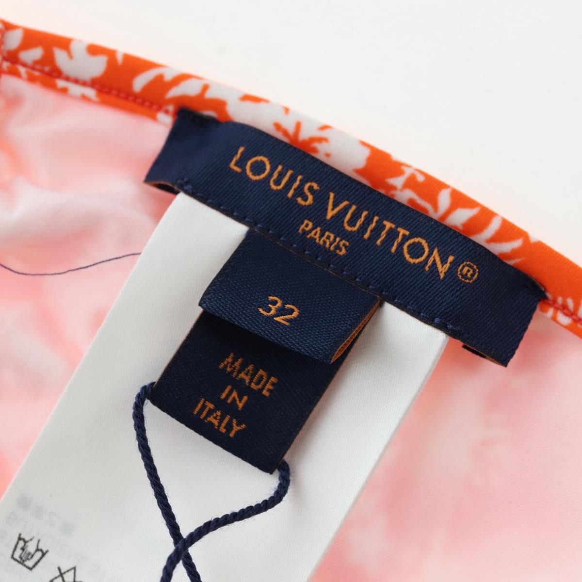 LOUIS VUITTON Swimwear Bikini Polyester Orange White LV Auth 202126M