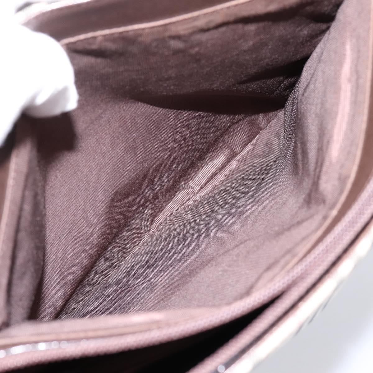 BURBERRY Nova Check Hand Bag Canvas Beige Silver Auth 202135