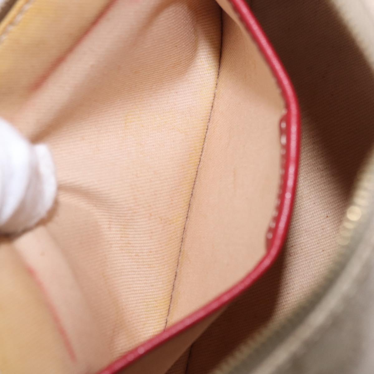 CELINE Macadam Canvas Accessory Pouch PVC Beige Gold Auth 202136V