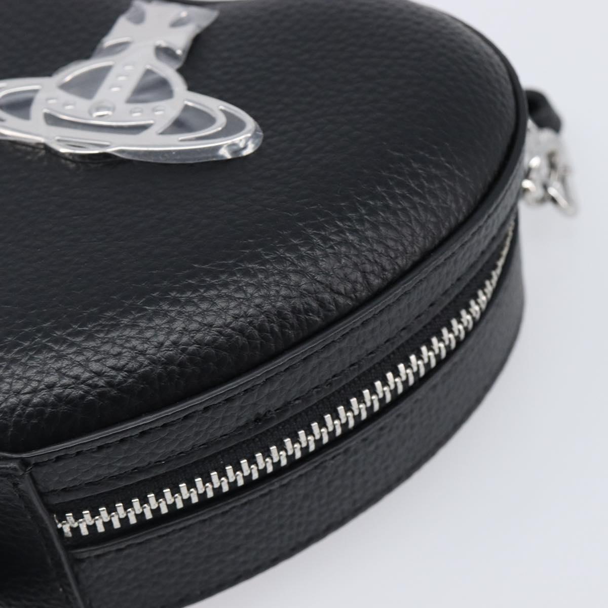 Vivienne Westwood Shoulder Bag Leather Black Silver Auth 202138V