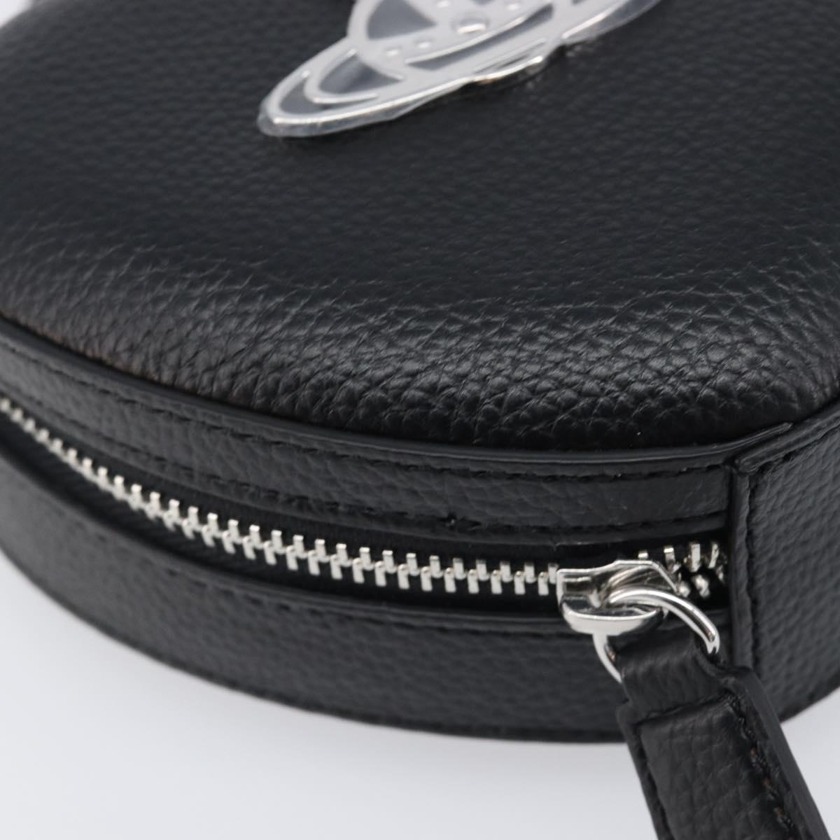 Vivienne Westwood Shoulder Bag Leather Black Silver Auth 202138V