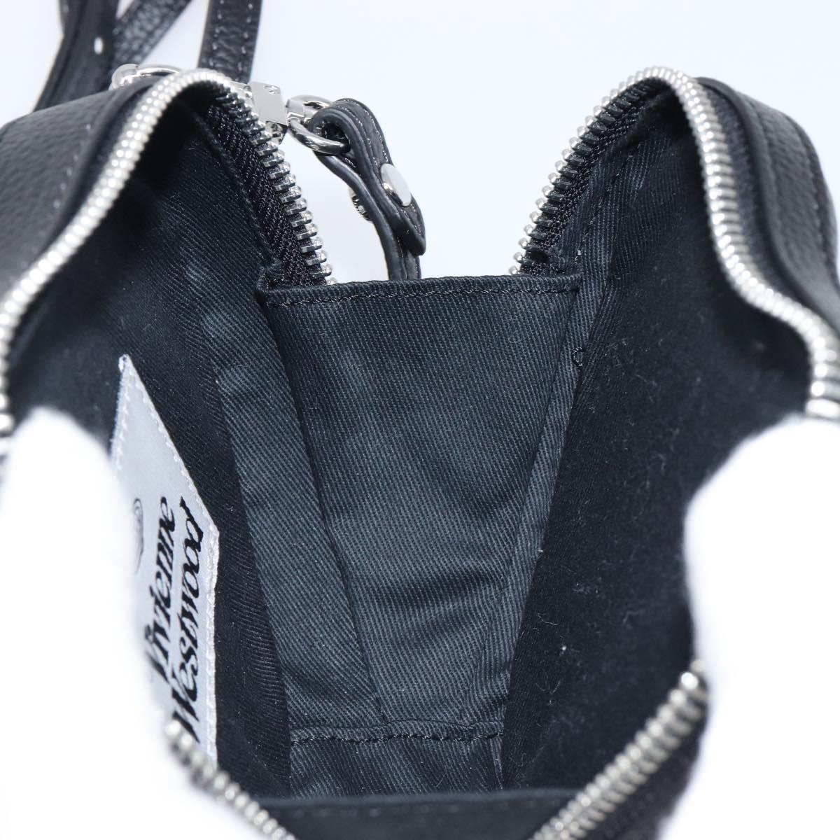 Vivienne Westwood Shoulder Bag Leather Black Silver Auth 202138V