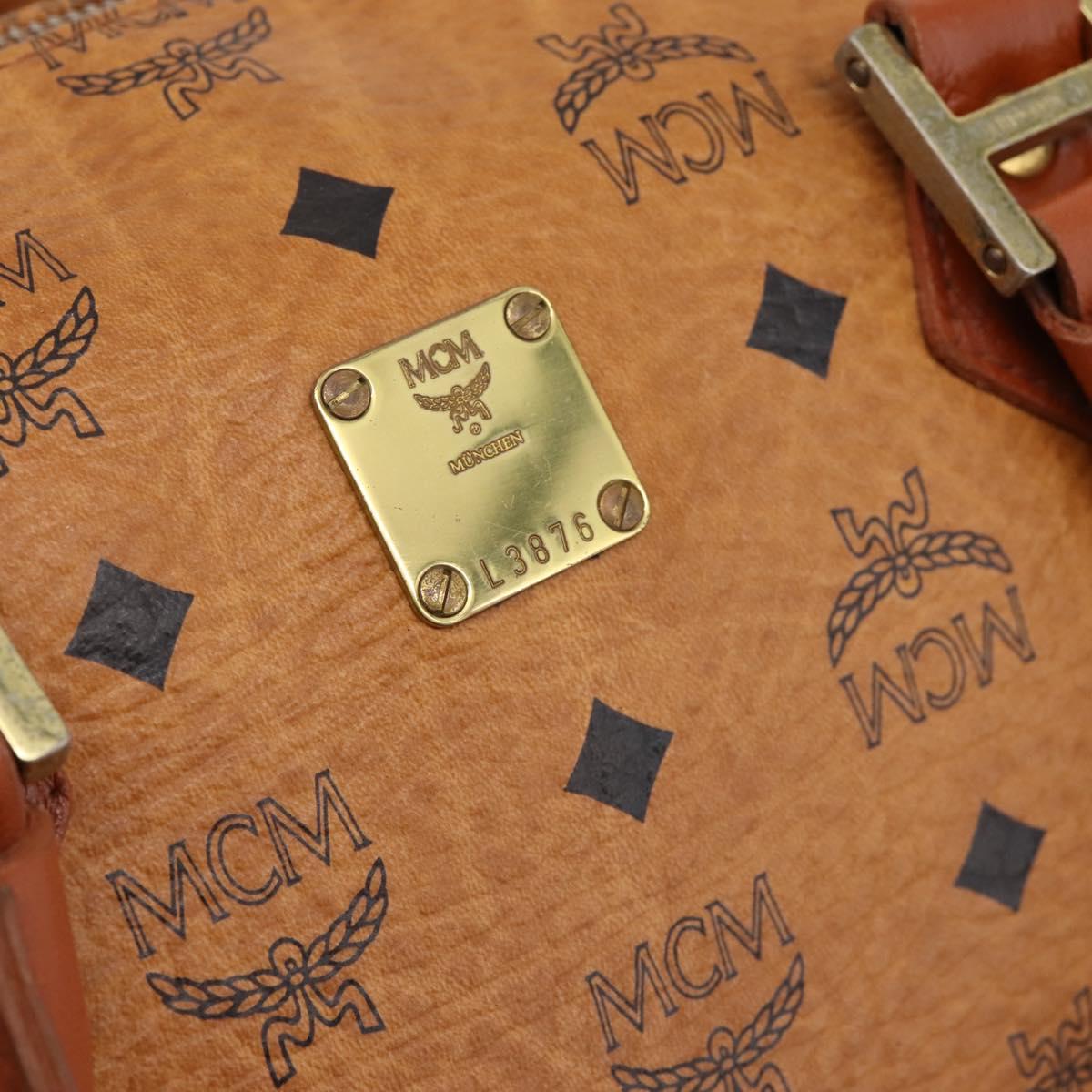 MCM Vicetos Hand Bag PVC Leather 2way Brown Gold Tone Auth 202145A