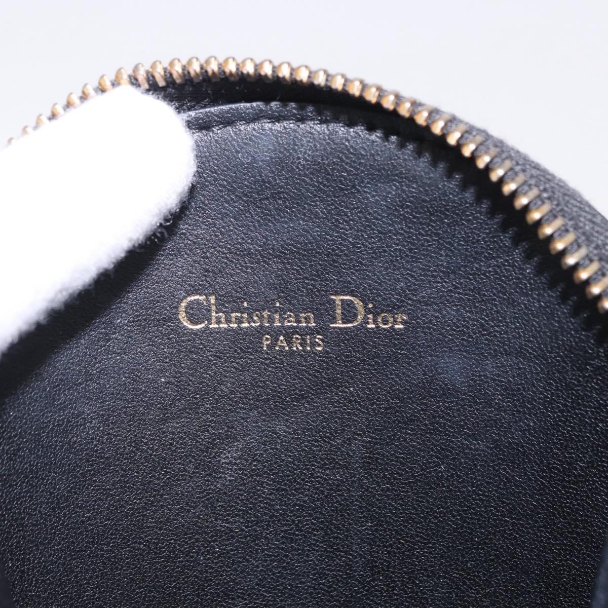 Christian Dior Canage Chain Shoulder Bag Leather Black Gold Auth 202146V