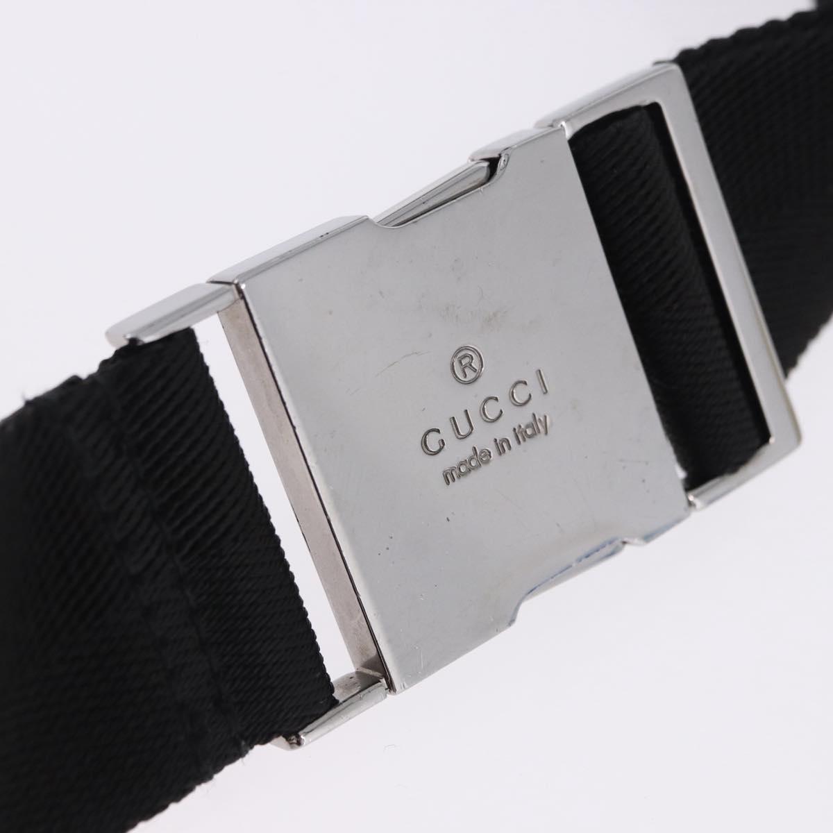 GUCCI GG Canvas Waist Bag Black Silver 28566 Auth 202152