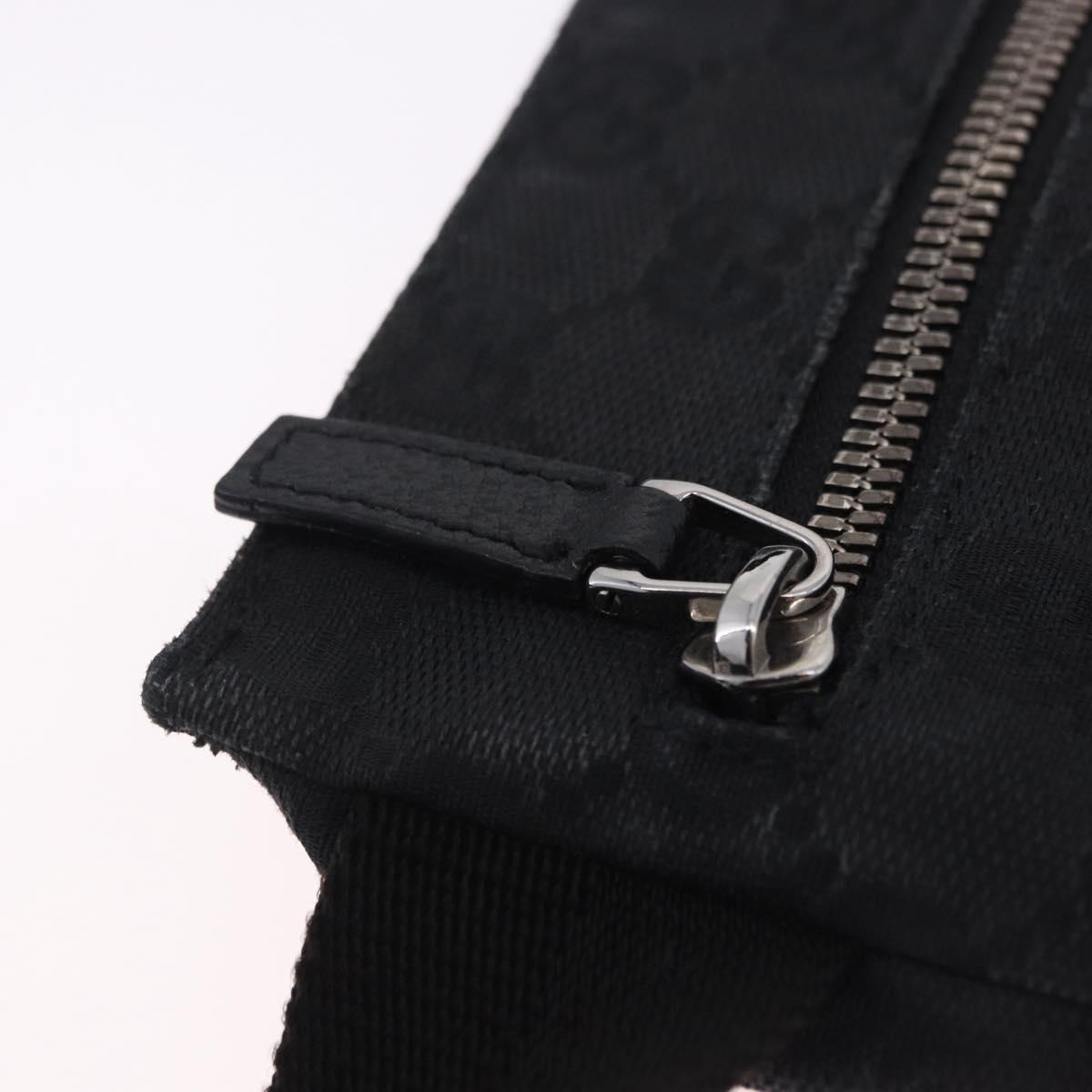 GUCCI GG Canvas Waist Bag Black Silver 28566 Auth 202152