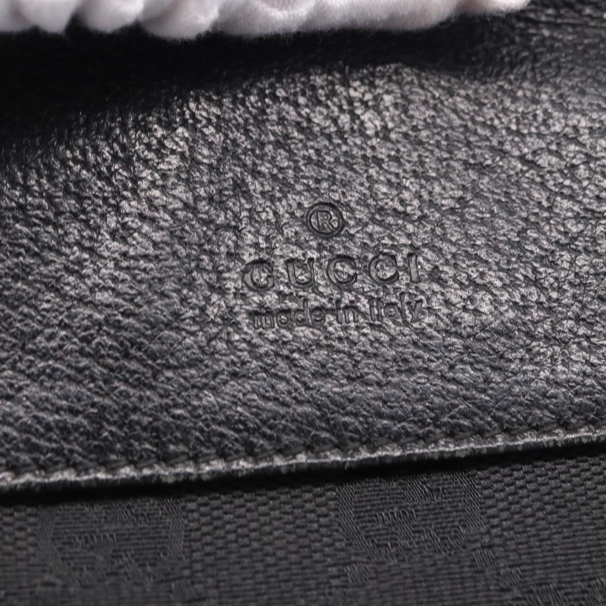 GUCCI GG Canvas Waist Bag Black Silver 28566 Auth 202152