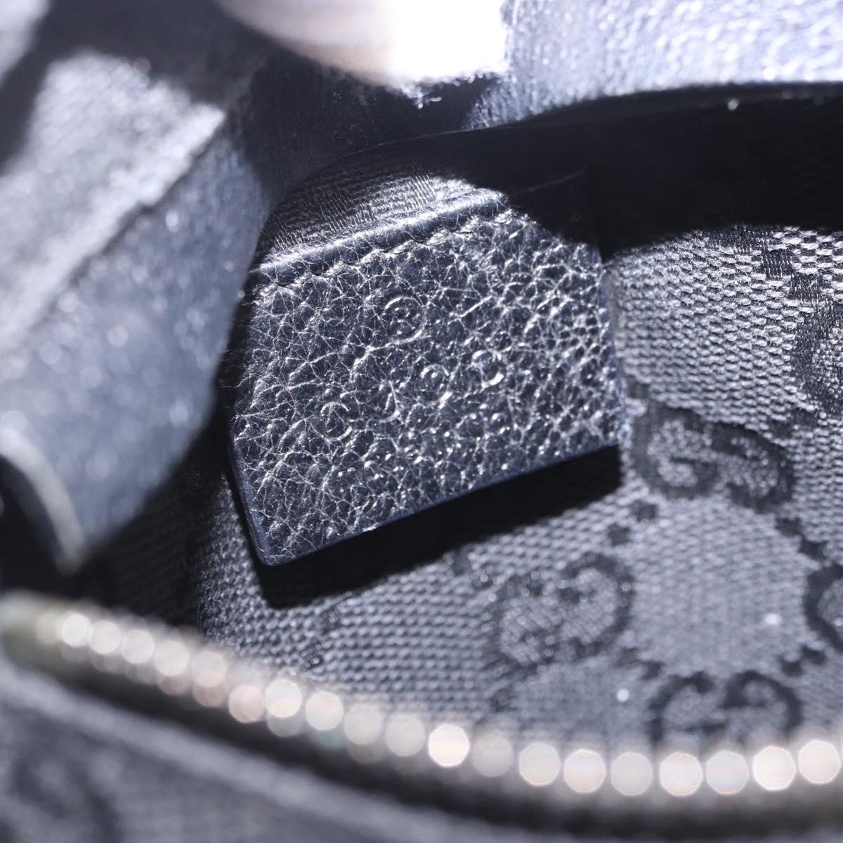 GUCCI GG Canvas Waist Bag Black Silver 28566 Auth 202152