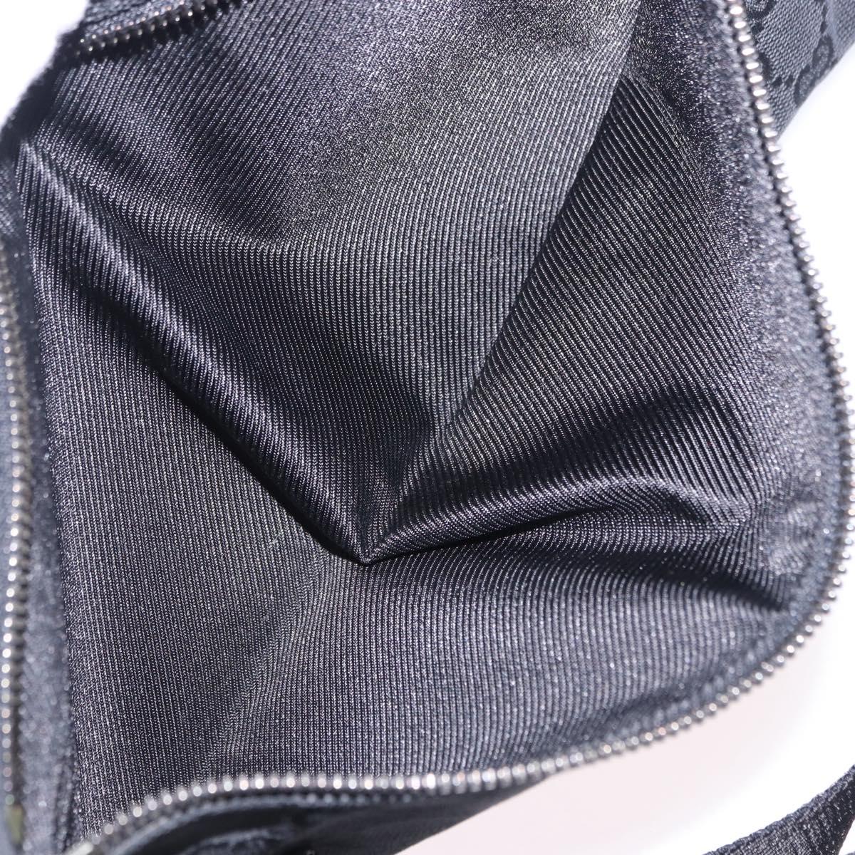 GUCCI GG Canvas Waist Bag Black Silver 28566 Auth 202152