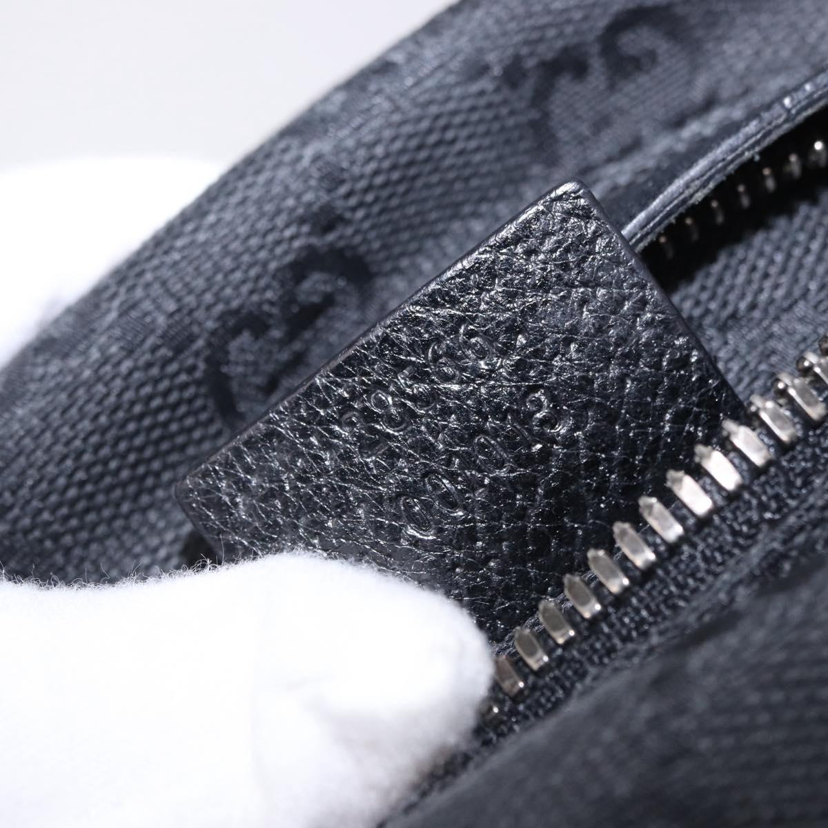 GUCCI GG Canvas Waist Bag Black Silver 28566 Auth 202152