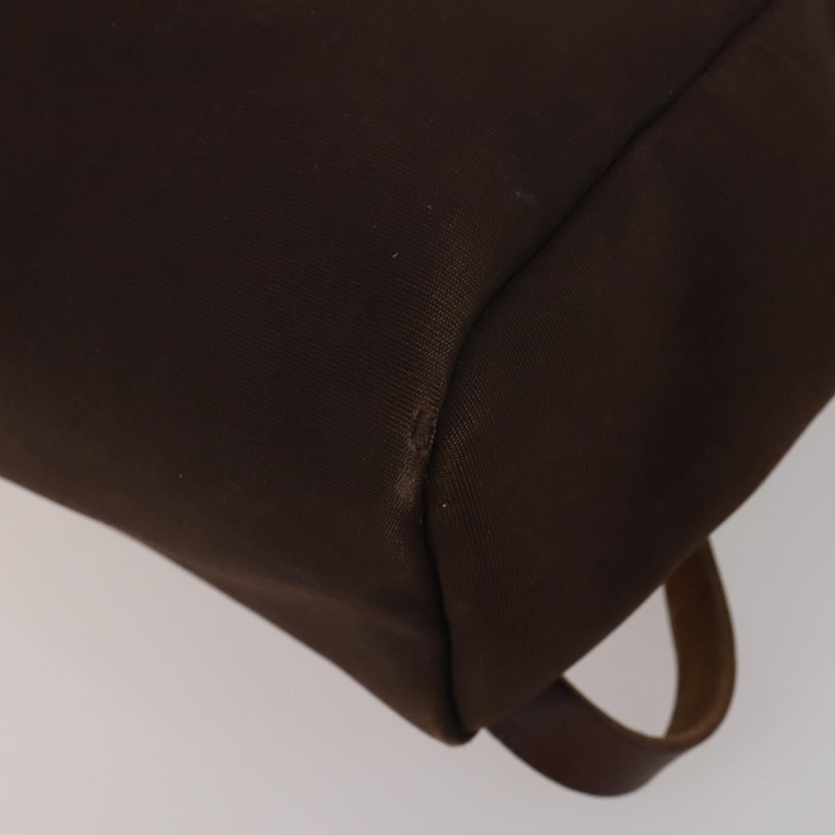 HERMES Herbag Ad Backpack Canvas 2way Brown Gold Tone Auth 202155