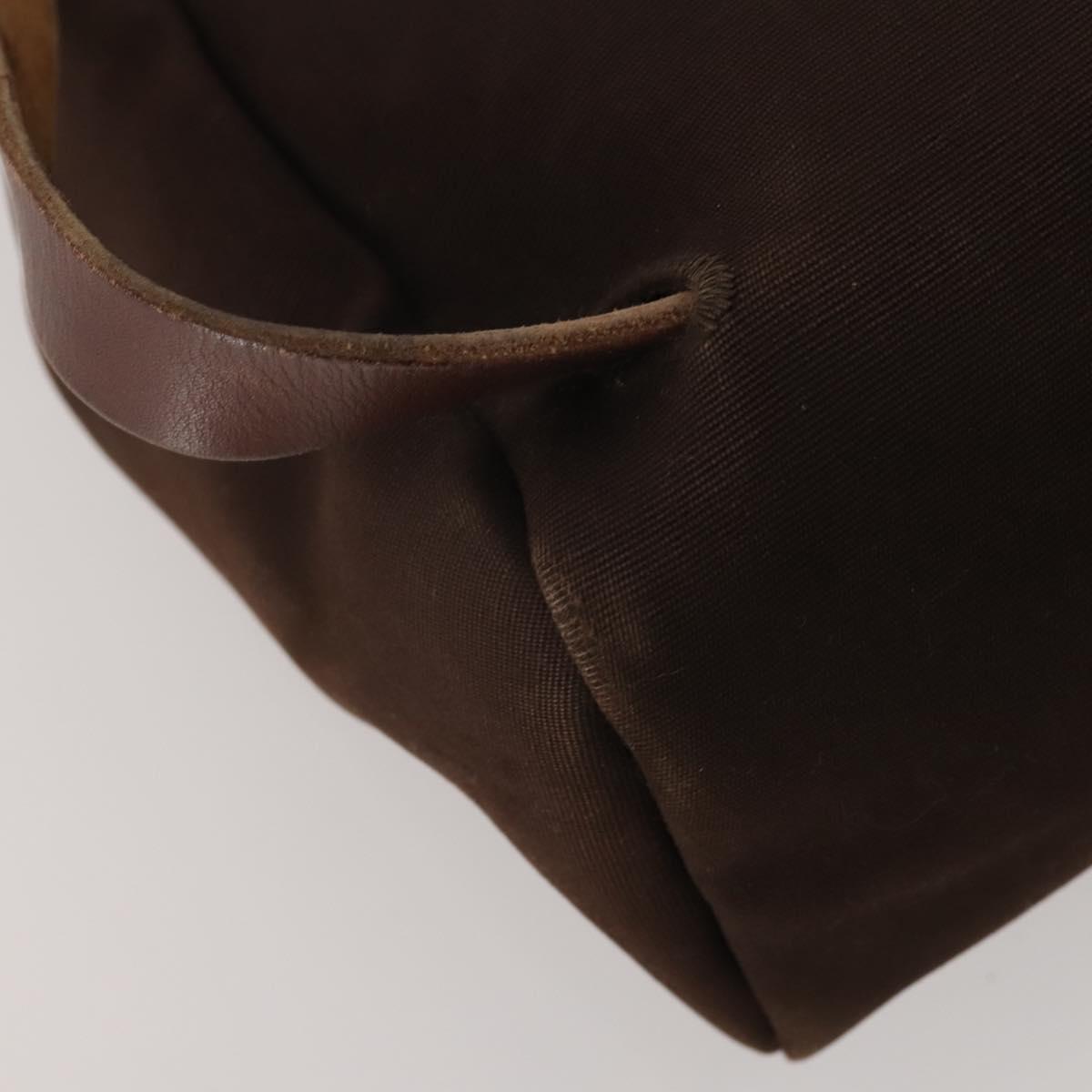 HERMES Herbag Ad Backpack Canvas 2way Brown Gold Tone Auth 202155