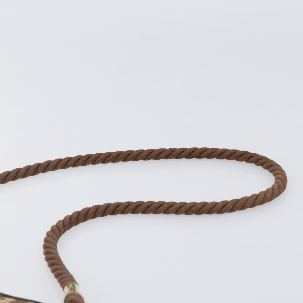 Christian Dior Trotter Canvas Shoulder Bag Brown Gold Auth 202158V