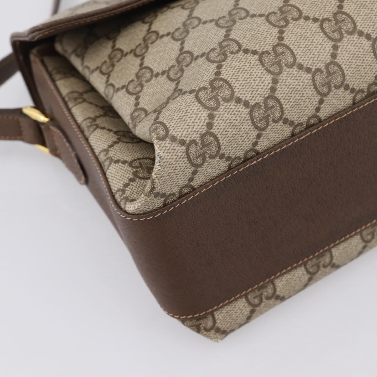 GUCCI GG Supreme Web Sherry Shoulder Bag PVC Beige Gold 904 02 084 Auth 202159