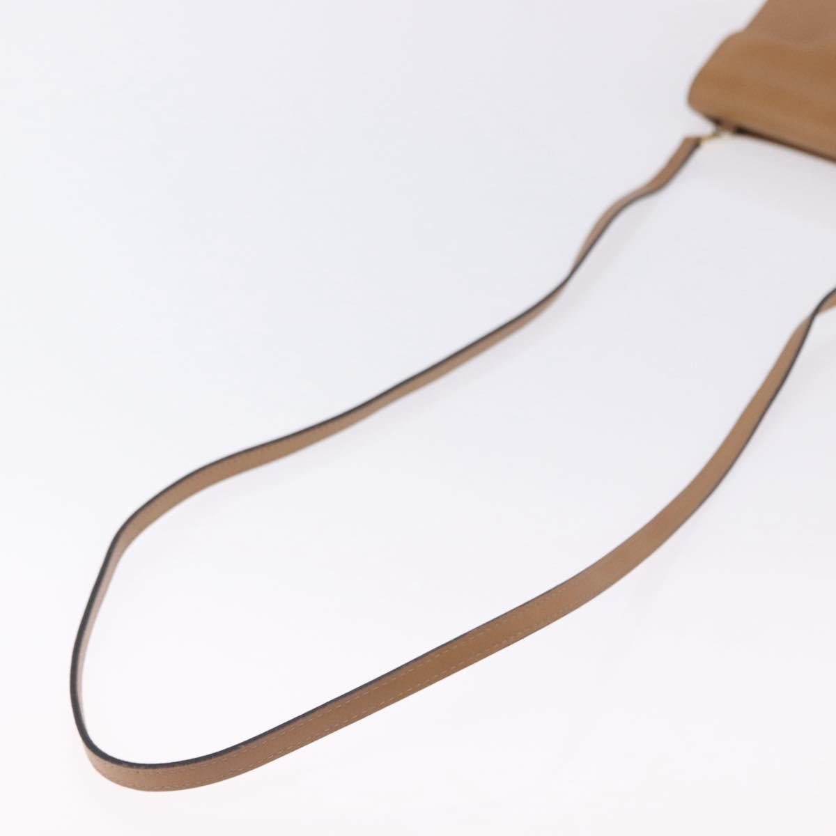 Christian Dior Shoulder Bag Leather Beige Gold Tone Auth 202162A