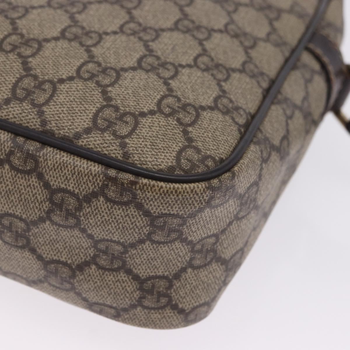 GUCCI GG Supreme Shoulder Bag PVC Beige Gold Tone 233268 Auth 202163