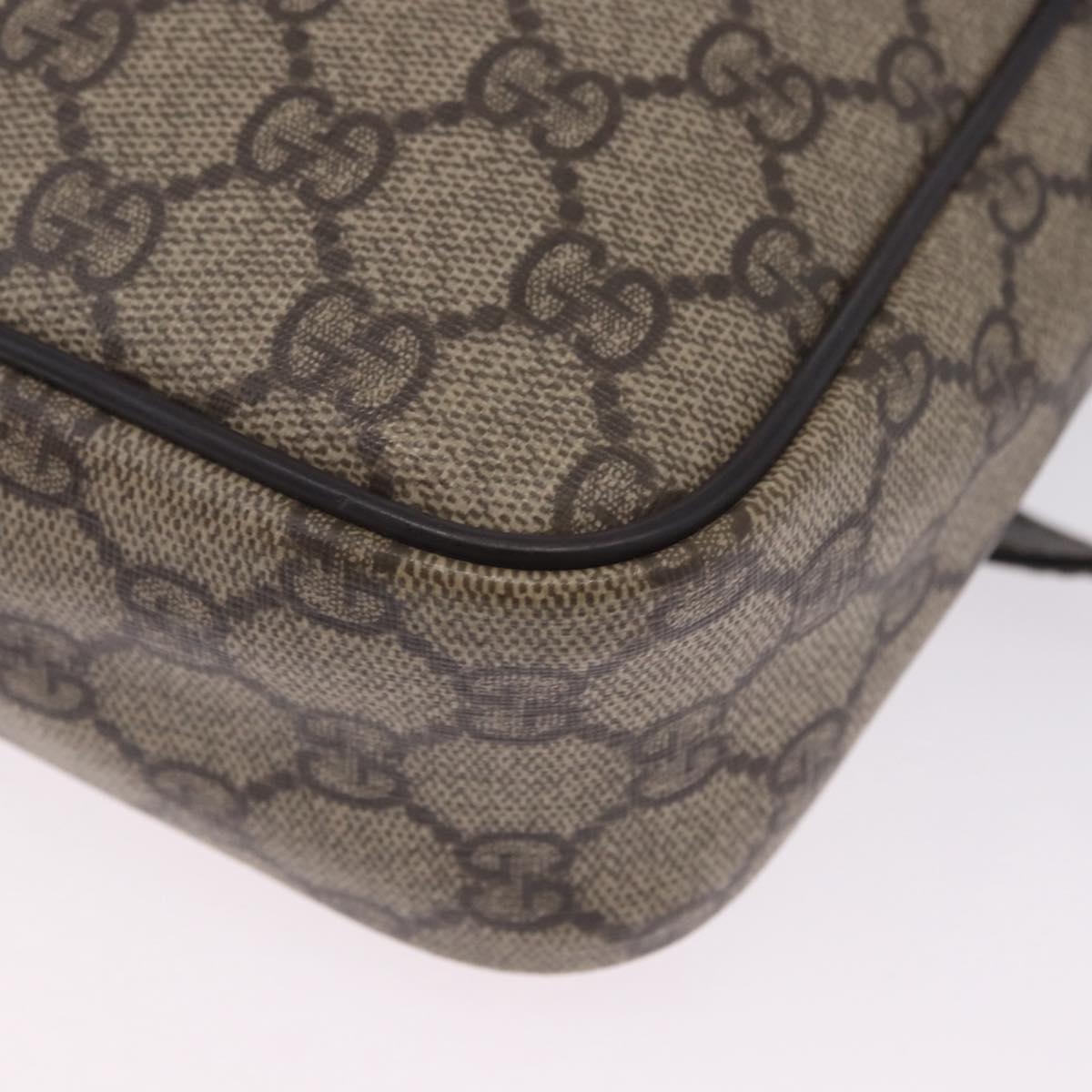 GUCCI GG Supreme Shoulder Bag PVC Beige Gold Tone 233268 Auth 202163