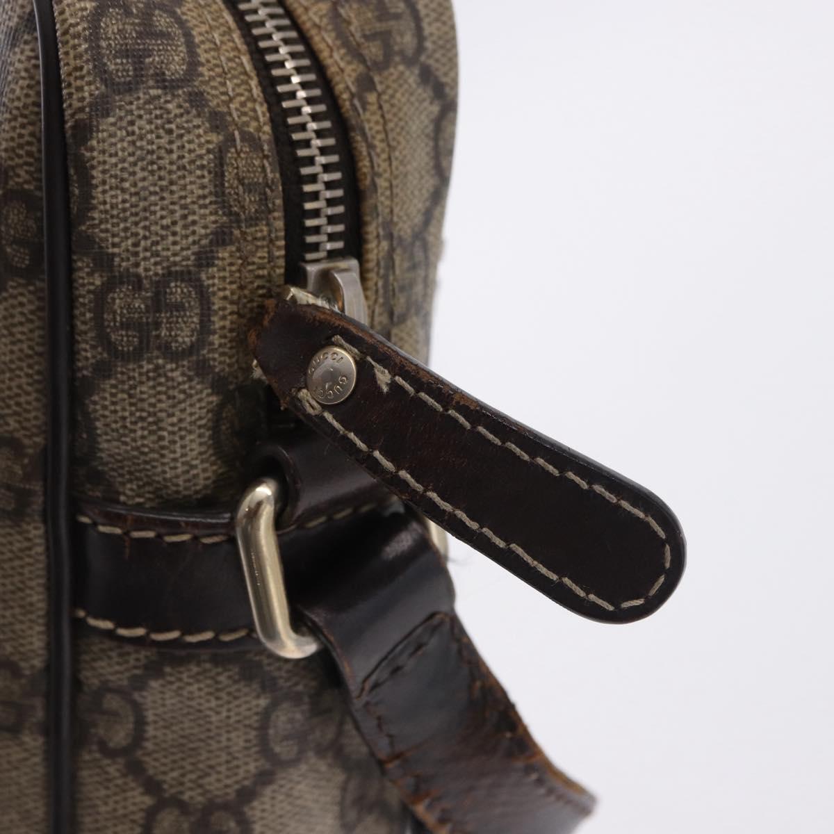 GUCCI GG Supreme Shoulder Bag PVC Beige Gold Tone 233268 Auth 202163