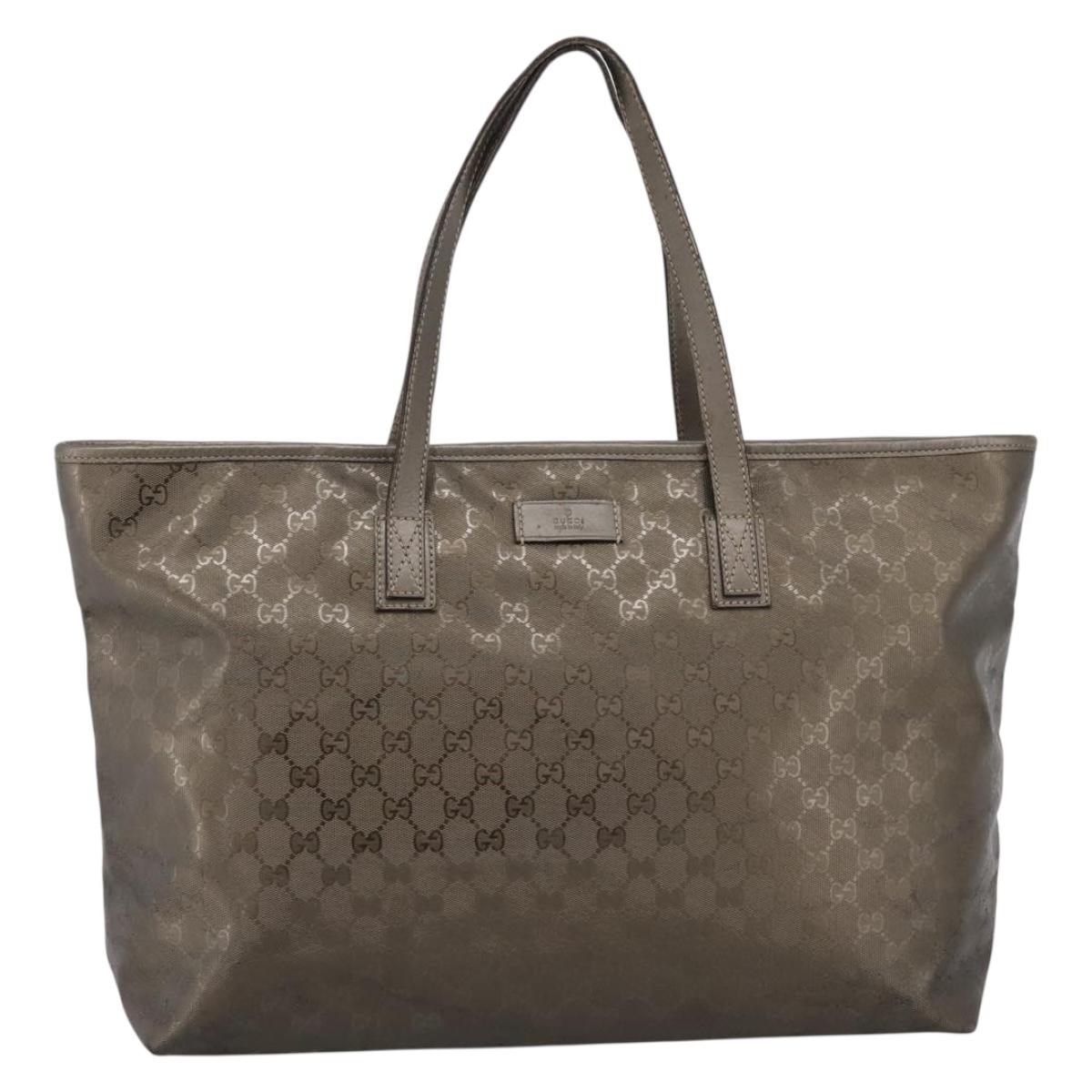 GUCCI GG Implementation Tote Bag PVC Leather Gold 211120 Auth 202165