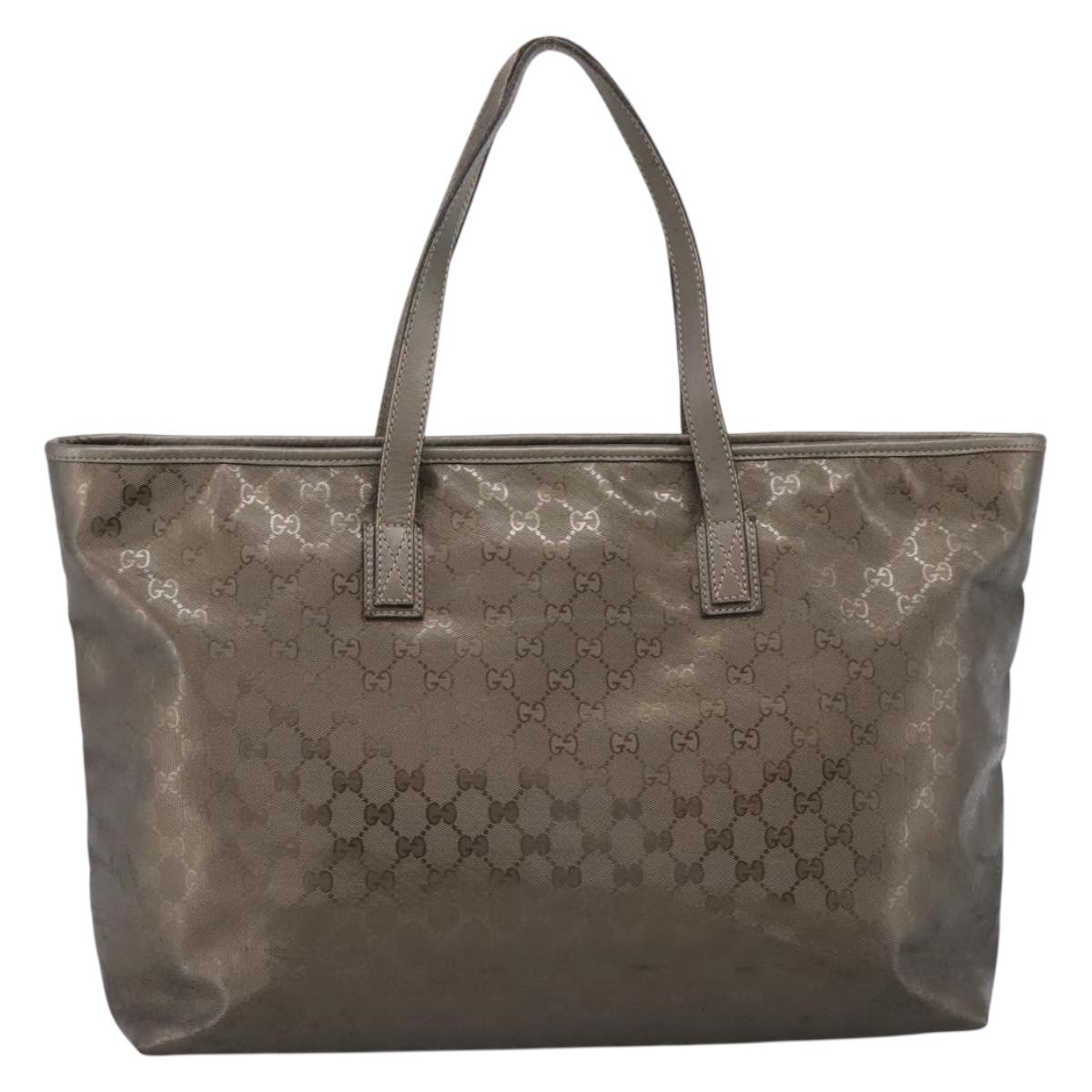 GUCCI GG Implementation Tote Bag PVC Leather Gold 211120 Auth 202165