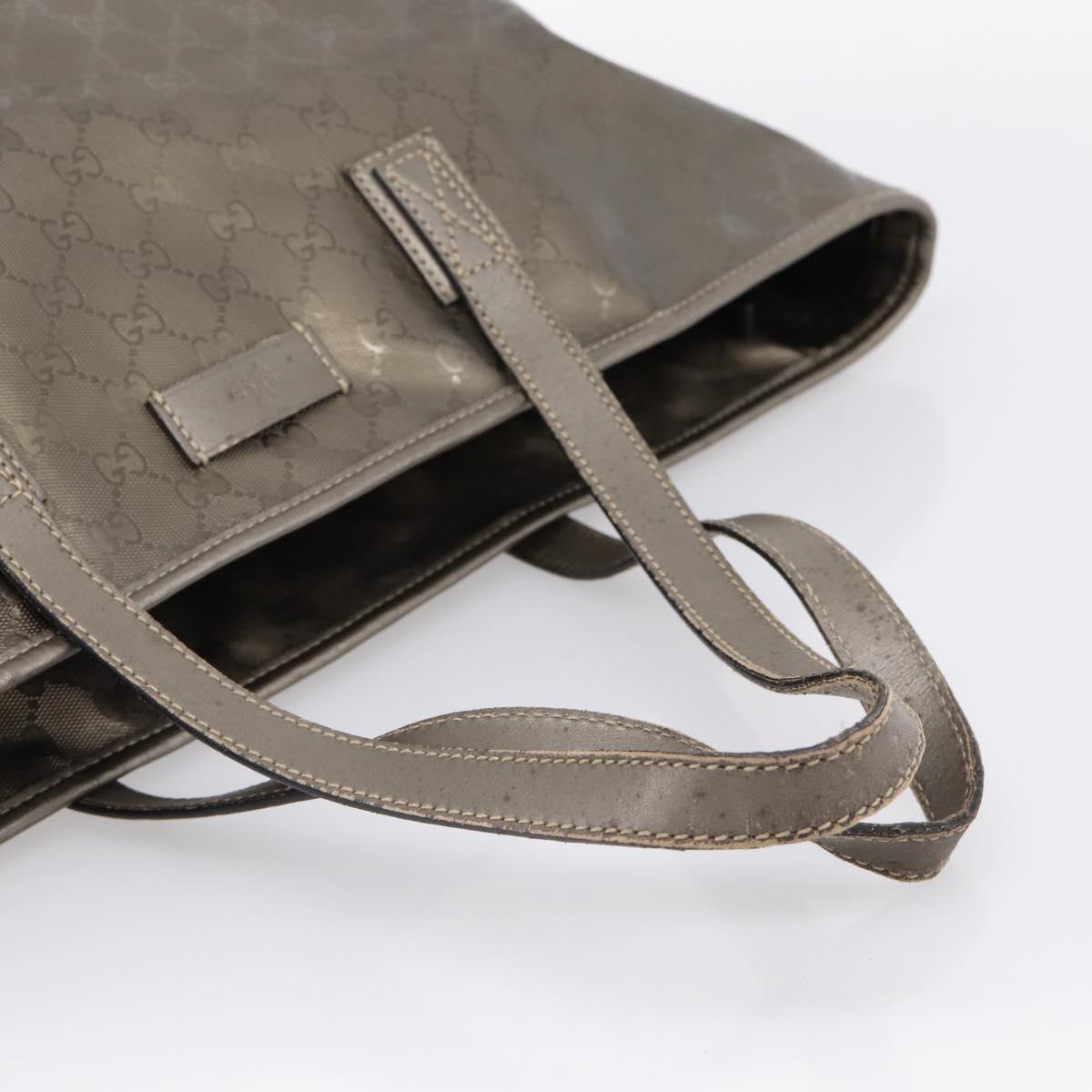 GUCCI GG Implementation Tote Bag PVC Leather Gold 211120 Auth 202165