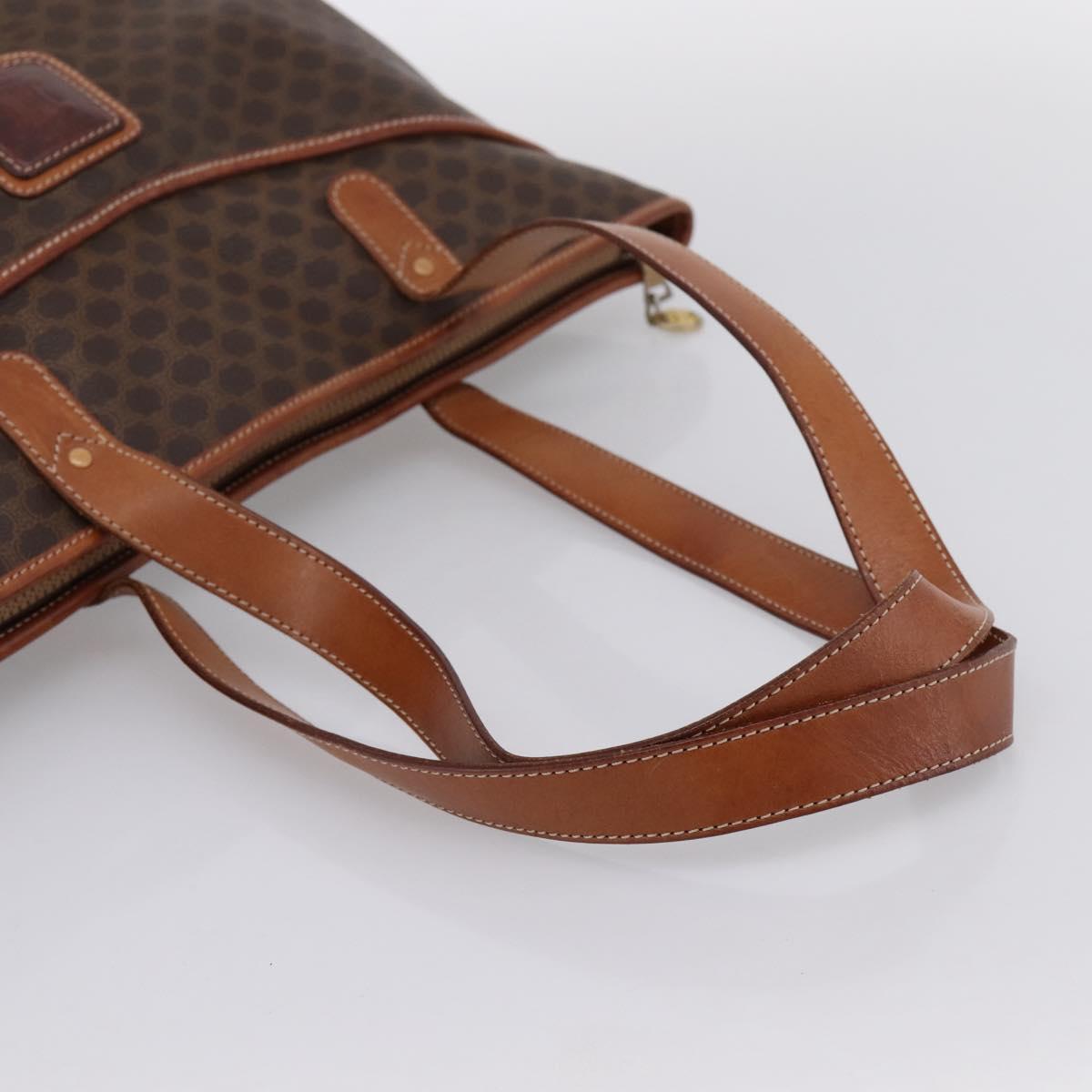 CELINE Macadam Tote Bag PVC Leather Brown Auth 202166