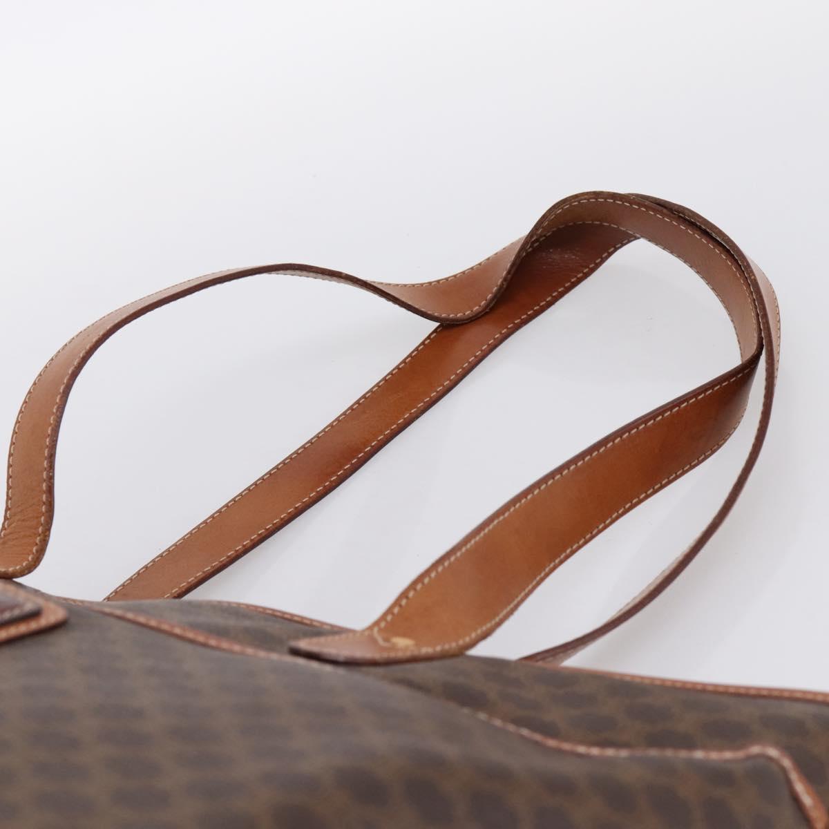 CELINE Macadam Tote Bag PVC Leather Brown Auth 202166