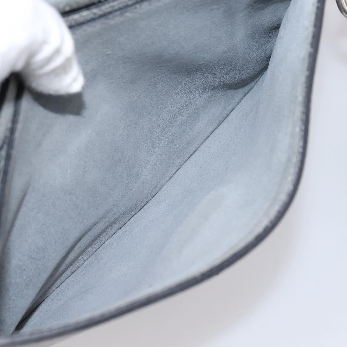 VALENTINO Shoulder Bag Leather Gray Blue Auth 202167