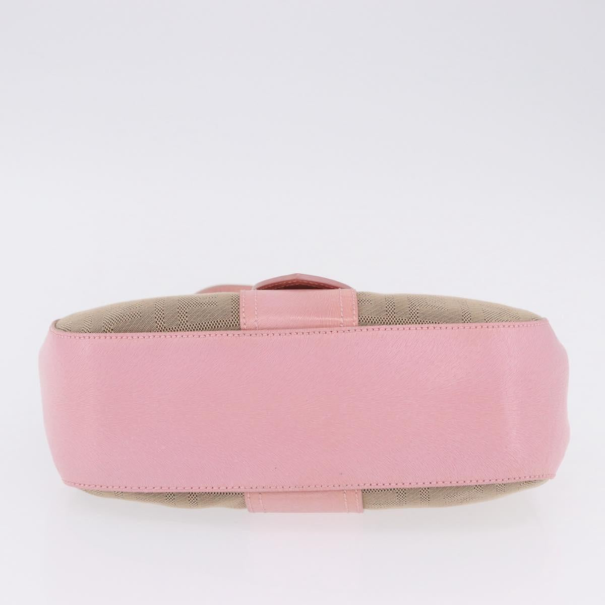 FENDI Zucca Canvas Shoulder Bag Pink Gold Auth 202168V