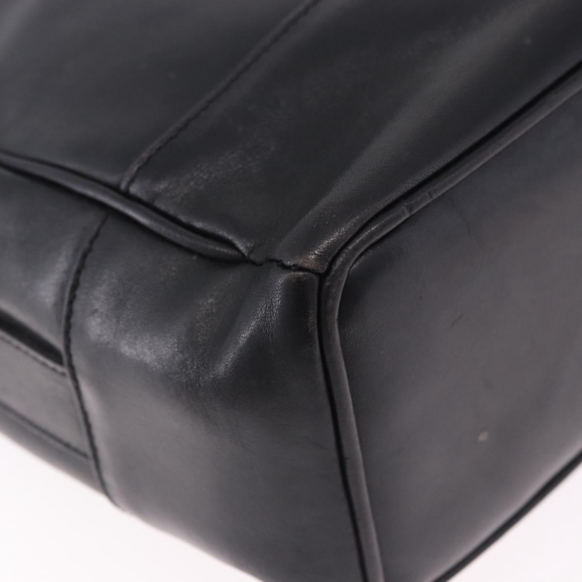 BALLY Shoulder Bag Leather Black Gold Tone Auth 202169