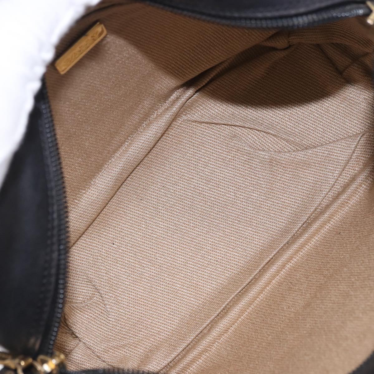 BALLY Shoulder Bag Leather Black Gold Tone Auth 202169