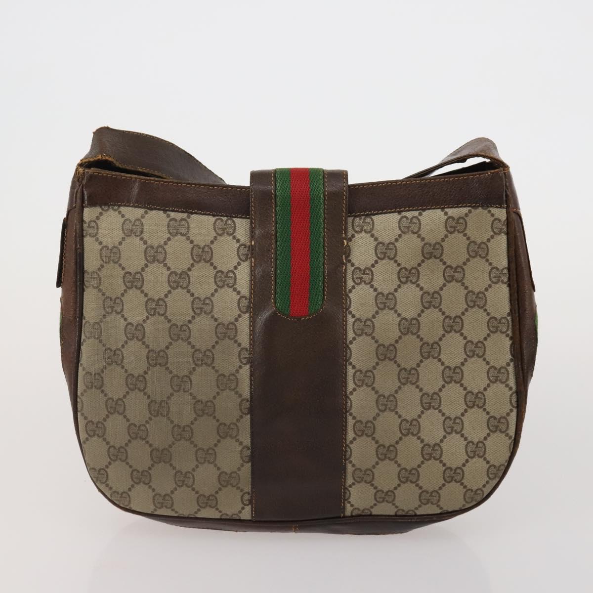 GUCCI GG Canvas Supreme Sherry Line Shoulder Tote Bag Beige Brown Auth 202170