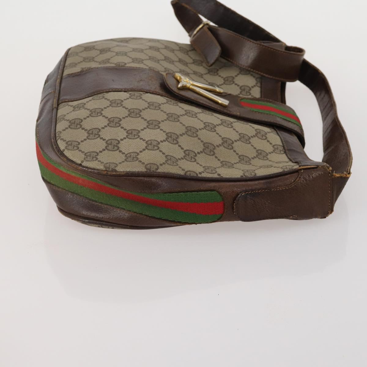 GUCCI GG Canvas Supreme Sherry Line Shoulder Tote Bag Beige Brown Auth 202170