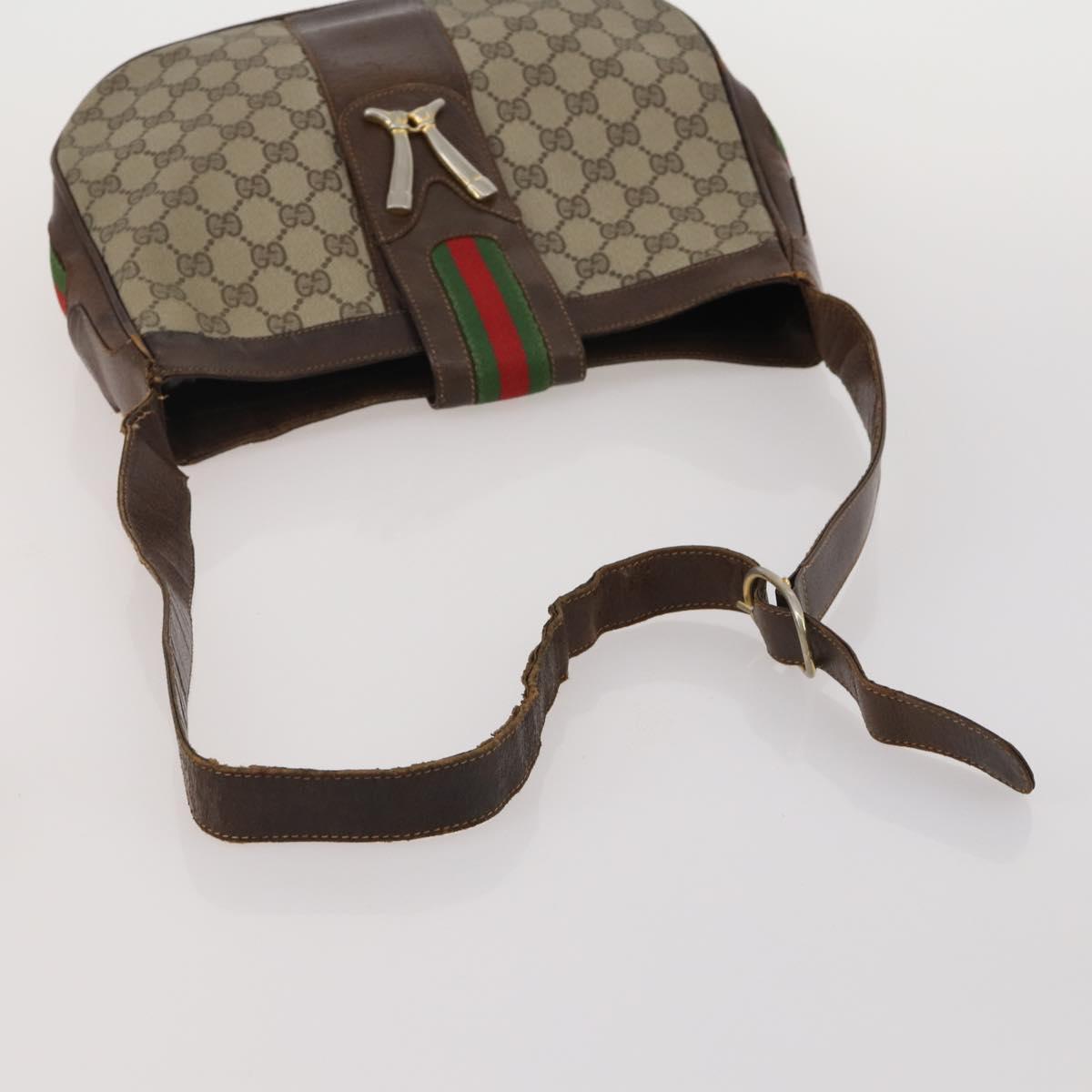 GUCCI GG Canvas Supreme Sherry Line Shoulder Tote Bag Beige Brown Auth 202170