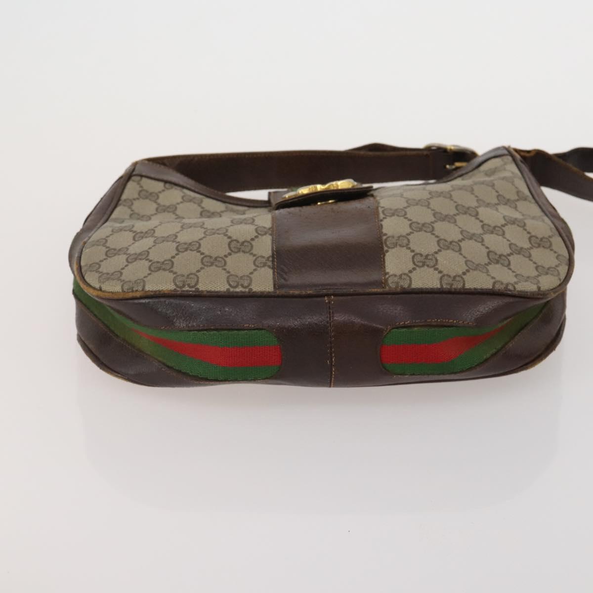 GUCCI GG Canvas Supreme Sherry Line Shoulder Tote Bag Beige Brown Auth 202170