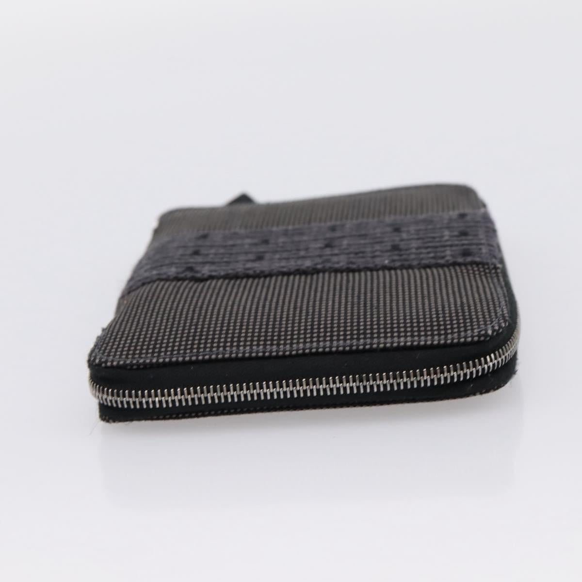 HERMES Her Line Perth PM Wallet Canvas Gray Silver Auth 202172A