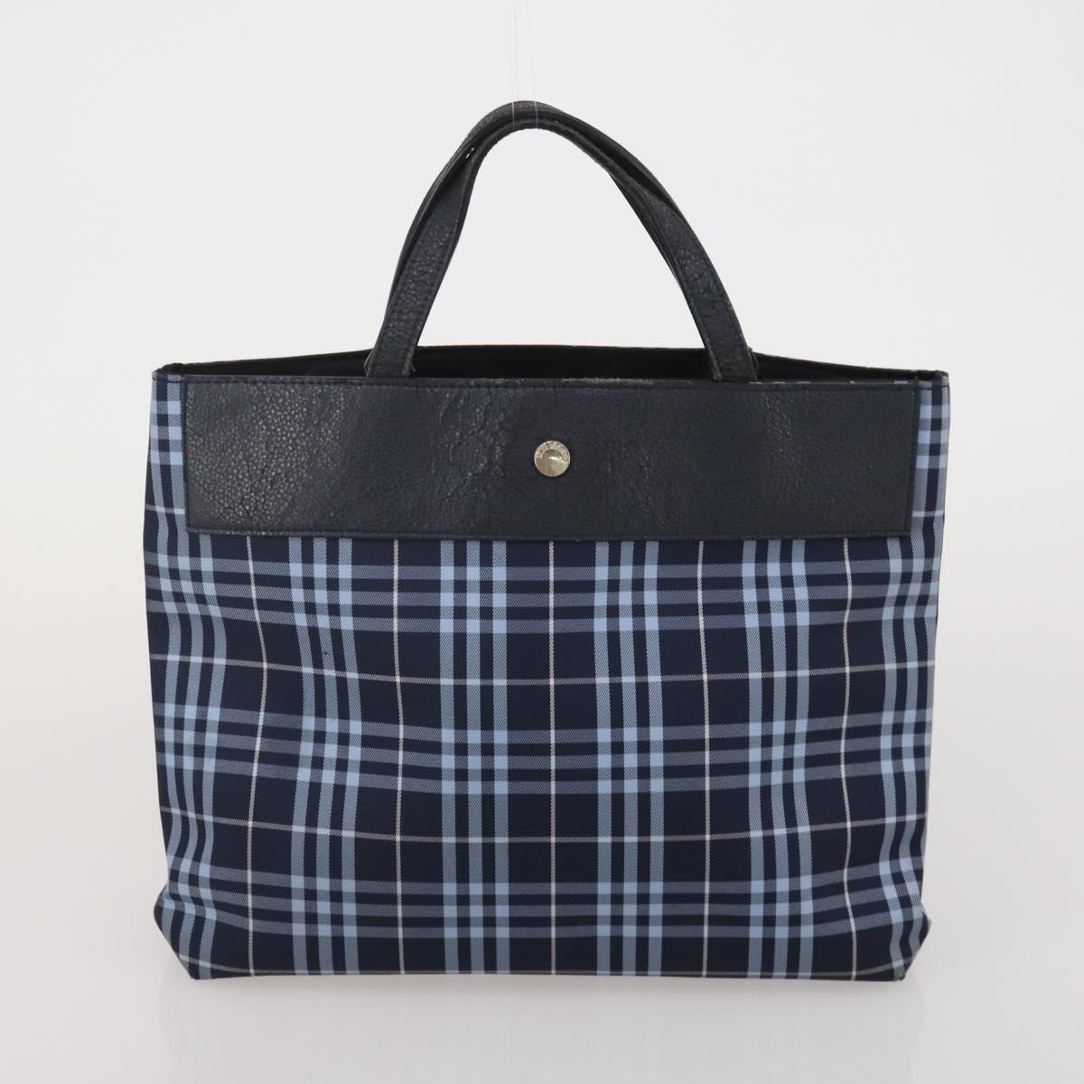 BURBERRY Nova Check Hand Bag Canvas 3 Set Beige Blue Auth 202176