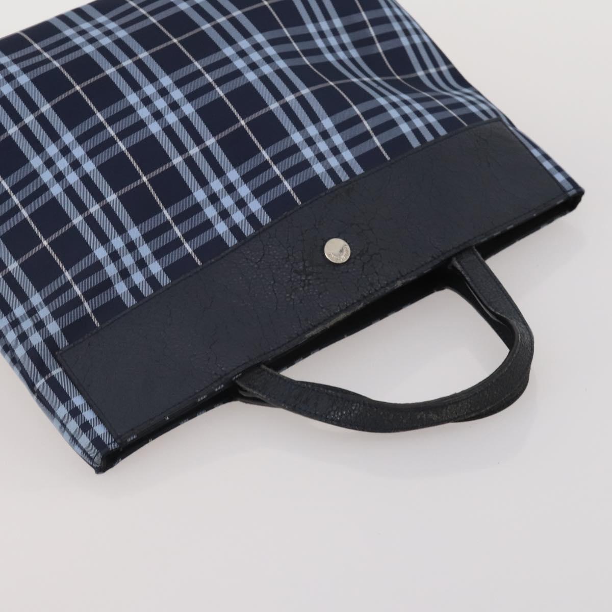 BURBERRY Nova Check Hand Bag Canvas 3 Set Beige Blue Auth 202176