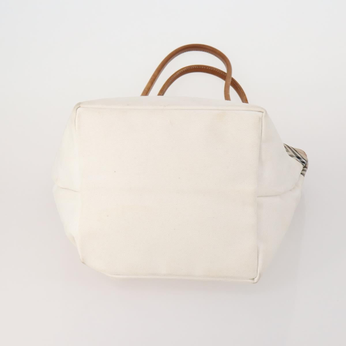 BURBERRY Nova Check Hand Bag Canvas 3 Set Beige Blue Auth 202176