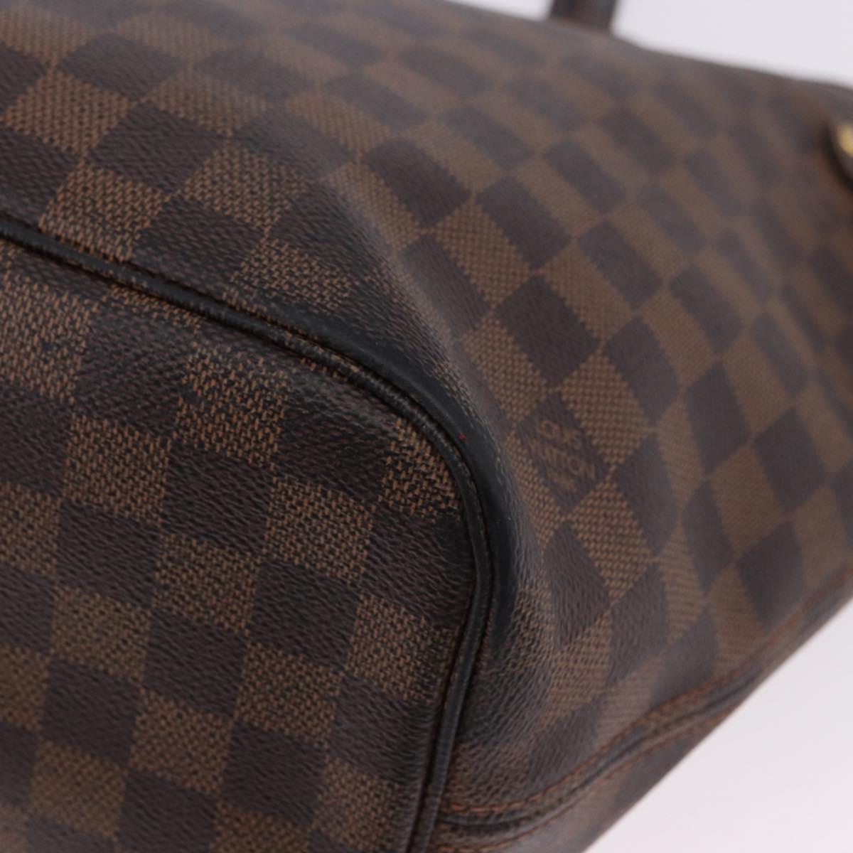 LOUIS VUITTON Damier Ebene Neverfull MM Tote Bag N51105 LV Auth 202177