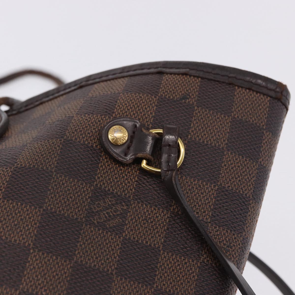 LOUIS VUITTON Damier Ebene Neverfull MM Tote Bag N51105 LV Auth 202177