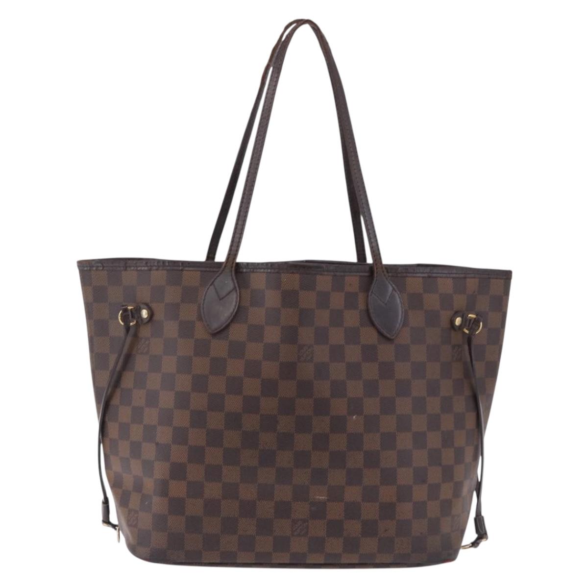 LOUIS VUITTON Damier Ebene Neverfull MM Tote Bag N51105 LV Auth 202177