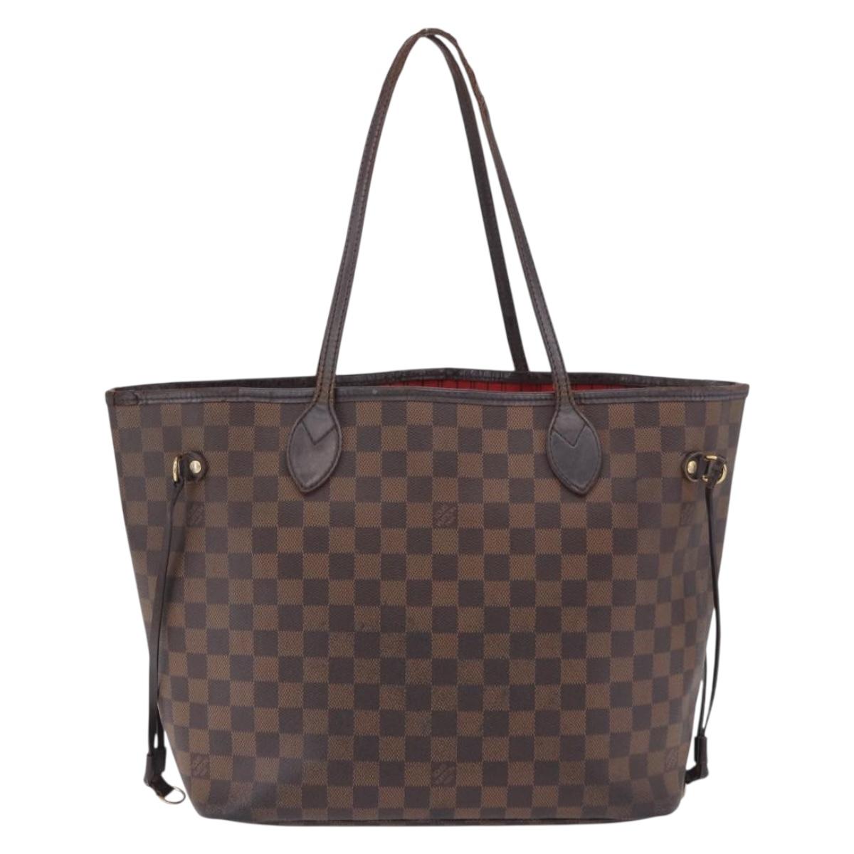 LOUIS VUITTON Damier Ebene Neverfull MM Tote Bag N51105 LV Auth 202177