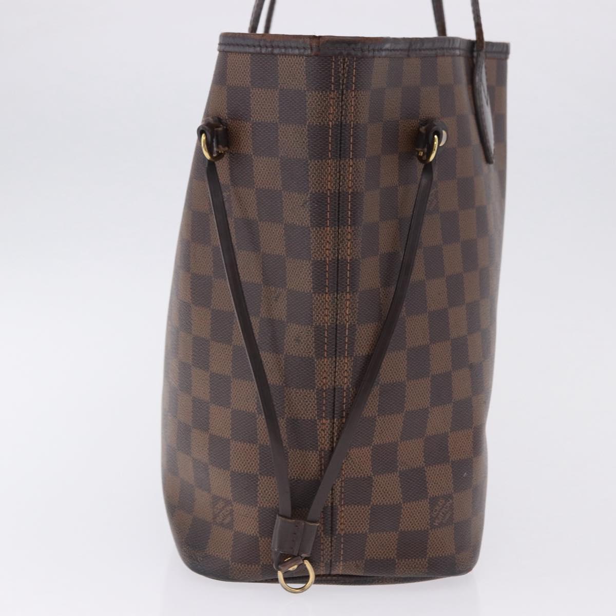 LOUIS VUITTON Damier Ebene Neverfull MM Tote Bag N51105 LV Auth 202177